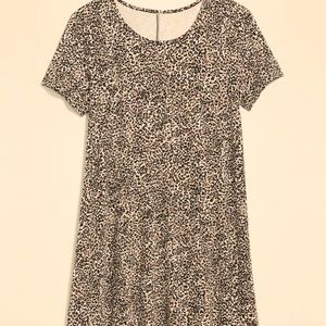 Cheetah Printed Jersey-Knit Swing Dress